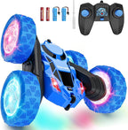 STEM Remote Control Car for Kids Ages 6-12, 4WD RC Stunt Car with LED Wheel Lights & 360° Flips, 2.4GHz Fast Electric Toy for Boys 8-10, Educational Gift for Birthday or Valentines
