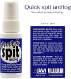 Jaws Quick Spit Anti-Fog Spray for Swim Goggles, Eye Glasses, Snorkel Mask, Scuba Divers, and Safety Eyewear, Made in the USA