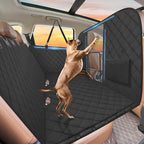 Back Seat Extender for Dogs-Large Space, Hard Bottom High Barrier Dog Car Seat Cover for Back Seat Hold 420lb, Backseat Protector Pet Bed, Waterproof Dog Hammock for Car SUV and Trucks