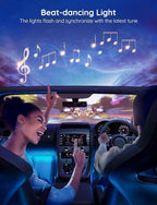 Car LED Lights, RGB Smart Car Interior Lights, App Control | DIY Mode and Music Mode, 2 Lines Design LED Lights for Cars with Car Charger, 12V