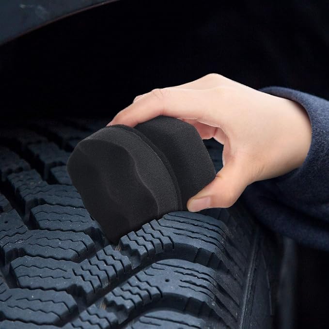 3 Pack Large Tire Shine Applicator Pad Tire Dressing Sponge Applicator Pads Tires Sponge Applicators Foam Gel Wet Applicators Car Detailing Reusable Cleaning Supplies for Applying Tires Shine