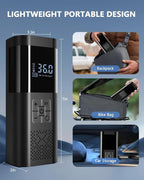 Tire Inflator Portable Air Compressor 150PSI Cordless Air Pump For Car Tires With Digital Pressure Gauge Auto Shut-Off Type C Charging And LED Light For Cars Motorcycles Bicycles Balls And More