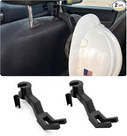 2 Pcs Hard Hat Holder for Truck Seat - 3-Second Install Headrest Hook Hanger for Hardhat and Safety Vest Storage, Hard Hat Buddy Rack Accessories for Construction, Utility & Linemen Black