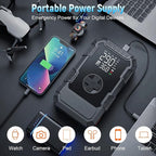 4000A Car Jumper Starter Portable with Air Compressor, 12V Battery Jump Starter with Tire Pump 150PSI for 10L Gas Diesel Engines, Car Battery Jumper Box Pack Combo with LED Light, Father Day Gift