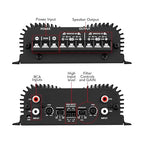 TS 400x4 2 Ohms Black Multichannel Stereo Amplifier 400 Watts Rms, 4 Channels, Full Range, Car Audio Digital 2 Bridged Channel, Crossover High/Low Pass, with RCA and Automatic High Level Input