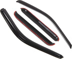 WD2-192 Dark Smoke 4 Pcs Set Window Visor (Outside Mount) Deflector Rain Guard Compatible with 1999-2016 Ford F-350 SuperCrew/Crew Cab