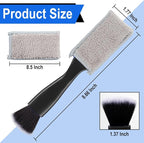 Double Head Brush for Car Clean, 2 in 1 Car Detailing Brush, Car Accessories Double Ended Portable Dust Brush with 2 Cleaning Cloth, Universal Dust Removal Brush for Air Conditioner Outlets