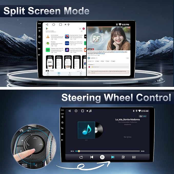 64G Car Radio for Jeep Wrangler JK 2007-2018/Compass/Grand Cherokee, 10.2" Touch Screen Plug and Play Android 13 Car Stereo Wireless Carplay/Android Auto/1080P Backup Camera/AM & FM/Canbus