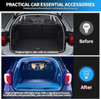 Car LED Strip Lights - Trunk Cargo Ambient Lighting, Ice Blue 7000K, 118.11 inches Flexible Cuttable LED Light Strip, Easy Install, Waterproof, Universal Fit for Car Trunks, SUVs, and Vans