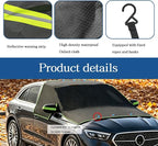 Windshield Cover All-Weather Front Car Sun Shade Snow Ice Cover Exterior Protector for Most Cars SUVs