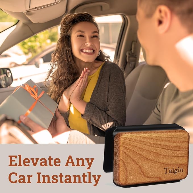 Car Air Freshener - Wood Air Freshener - Car Odor Eliminator for Visor Clip-Variety Scent Refill, Vehicle Scent Diffuser for Cabin, Truck & SUV - Pack of 4 (Teak-Amber-Cabana-Open Air)-CLIP INCLUDED