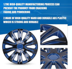 4-Pack 15 Inches Wheel Rim Cover Hubcaps,Redesign Fashion Style Replacement Hubcaps,Car Truck SUV Hub Accessories, Blue&Black