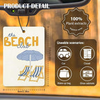 Coastal Blue Beach Air Freshener Diffuser Hanging for Car Interior Closet Drawer Home 4 Pcs, Nautical Summer Seaside Sunrise Beachy Car Accessories Mirror Decor