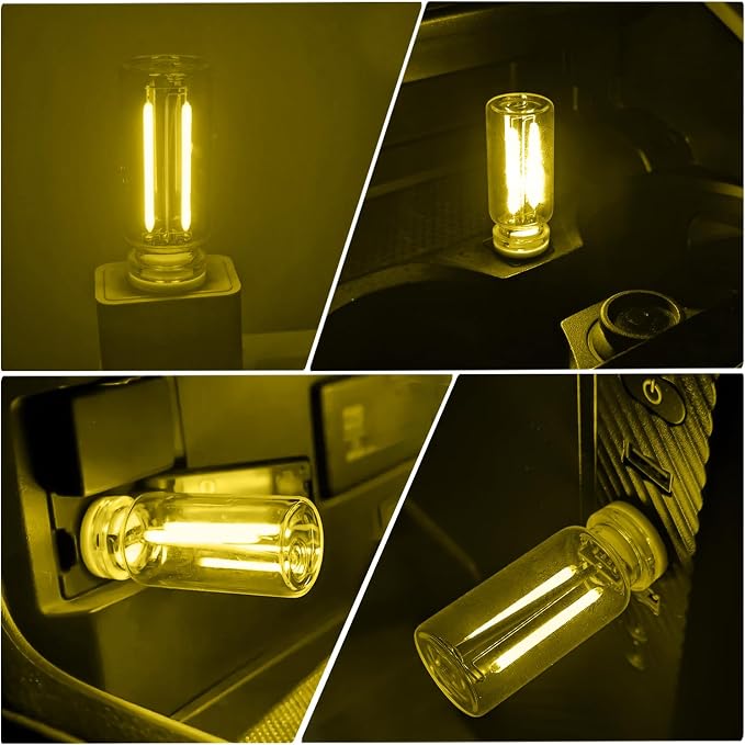 2 PCS USB Car Interior Lights, Plug-in Retro Car Atmosphere Lamps with Touch Adjustment, Portable Mini Nightlights, Universal Ambient Lighting Kits for Vehicle Interior Accessories (Yellow)