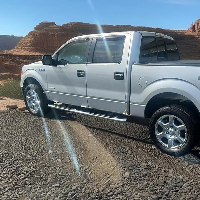 Side Car Window Visors Rain Guards Vent Deflectors Fit 09-14 Ford F150 Crew Cab,2010-2014 Ford F-150 SVT Raptor SuperCrew 94155 Sun Shade Window Vents 4-pc Set