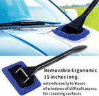 8pcs Car Windshield Cleaning Tool, Windshield Cleaner with with 5 Little Microfiber Pads that can be Washed/reused, Window Cleaner Tool, for Auto Glass Wiper (bule01)