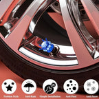 4PCS Crown Bling Tire Stem Valve Caps, Crystal Diamond Car Wheel Tire Valve Caps Universal Copper Core Stem Covers for Cars, SUV, Trucks, Bikes, Motorcycles, Bicycles (Blue)