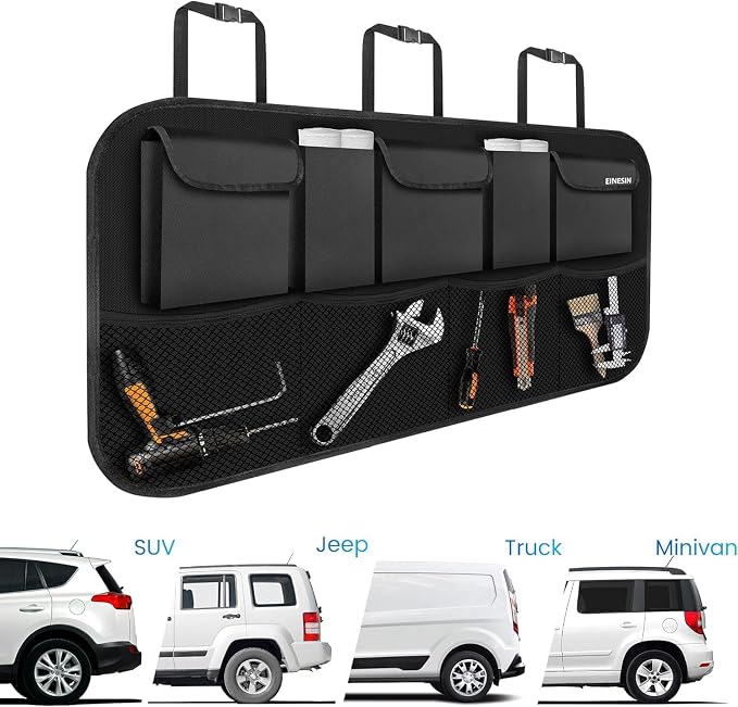 Car Organizer, Car Organizers and Storage with 9 Pockets, SUV Trunk Organizer for SUV/MPV/Truck, Car Essentials (42 * 10in)