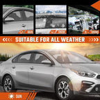 Rain Guards Compatible with 2019-2024 Kia Forte, Out Channel Window Deflector Extra Durable Side Sun Wind Deflectors 2024 Forte Tape-on Rain Guard Black 4 PCS