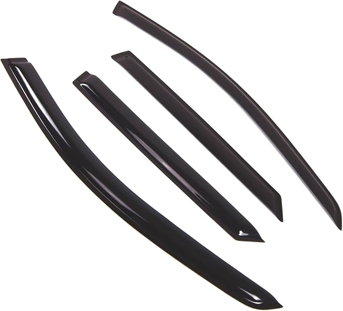 WD2-511 Dark Smoke 4 Pcs Set Window Visor (Outside Mount) Deflector Rain Guard Compatible with 2006-2009 Mercedes-Benz ML350 ML500 ML550