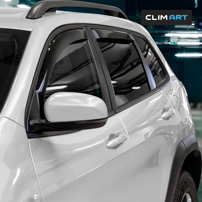 in-Channel Incredibly Durable Rain Guards for Jeep Cherokee 2014-2023, Dark Smoke Car Accessories, Vent Window Visors, Vent Deflector, Original Window Deflectors, 4 pcs - 614031