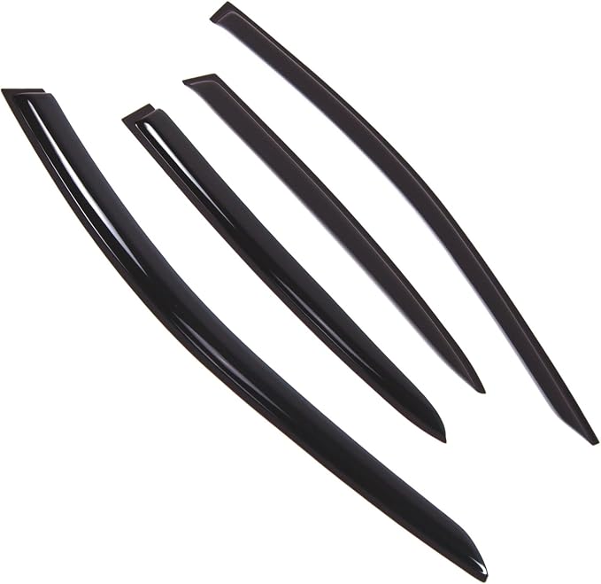 WD2-834B Dark Smoke 4 Pcs Set Window Visor (Outside Mount) Deflector Rain Guard Compatible with 2017-2018 Mercedes-Benz GLA200 GLA250 GLA45