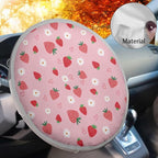 Strawberry Steering Wheel Cover Sun Shade,Anti-Heat Steering Wheel Protector,Universal 17 inch Auto Steering Wheel Sun Block Cover,Cute Steering Wheel Accessories for Women