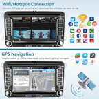 2G+64G Android for VW Jetta Seat Passat Tiguan CC Golf Skoda Double Din Car Stereo with Wireless Carplay/Android Auto 7 Inch HD Touchscreen Head Unit