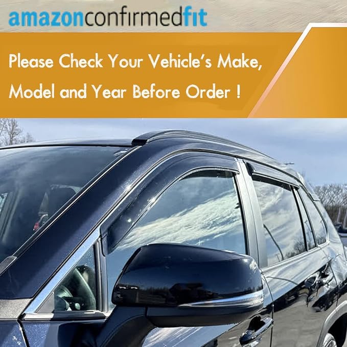 Side Window Visors rain Guards Vent Deflectors Compatible with Dodge Ram 1500 Crew Cab 2009-2018, Ram 2500/3500 Crew/Mega 2010-2025, 2019-2024 Ram 1500 Classic Crew, Window Rain Guard 94109