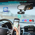 D30S 4K Dash Cam with GPS Wi-Fi, Front and Inside Dual 2.5K 1080P, Uber Car Camera with Infrared Night Vision, Supercapacitor, 4 IR LEDs, G-Sensor, Parking Mode, Loop Recording