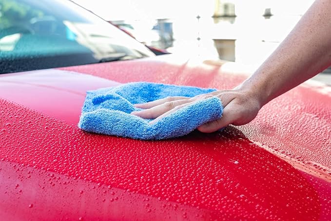 Eagle Edgeless 500 (4-Pack) Professional Korean 70/30 Blend Super Plush Microfiber Detailing Towels, 500GSM, 16in x 16in, Ice Grey