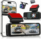 4K Dash Cam Front and Rear, 3.16" Screen Dual Dash Camera for Cars with WiFi & GPS, Night Vision, 170°Wide Angle Car Dashboard Cam, G-Sensor, Loop Recording, 64GB Card Included
