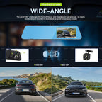 4.5 Inch Mirror Dash Cam Backup Camera 1080P Front and Rear View Mirror Camera for Cars Dual Lens Cam Loop Recording 150°Wide Angle G-Sensor Parking Assistance