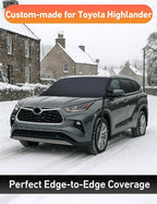 Car Snow Cover Compatible for Toyota Highlander| Windshield Cover for Ice and Snow with S-Hook Straps | Heavy-Duty 600D Oxford Winter Car Cover, Waterproof & Anti-Slip