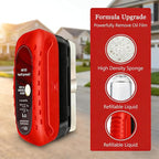 Automotive Oil Film Cleaning Brush for Glass Windshield & Windows – Upgrade 2.0 Kit with Cleaner & Refill, Anti-Rain & Anti-Fog Coating, Windshield Cleaner Tool for Clarity and Safer Driving (Red)