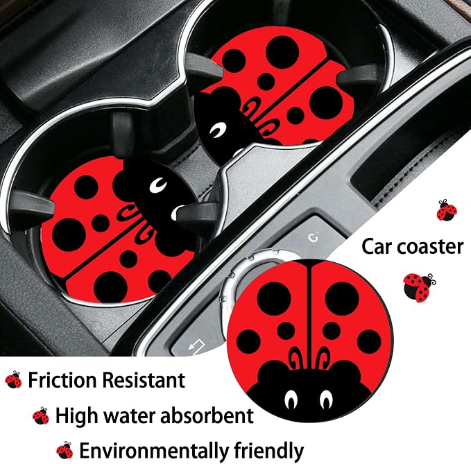 Ladybug License Plate Frames，Ladybug Car Accessories for Women and Men ，Cute License Plate，Aluminum License Plate Frame Fits Standard US Vehicles Size 12.2 x 6 Inch (White-Ladybug)