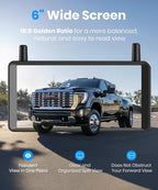 2 Solar Wireless Backup Camera, 6" 16:9 HD Monitor | Dual Antenna Strong Signal, Split Screen View for Balanced Dual Views, DVR Recording Back Up Camera for Car,SUV,Truck,Trailer