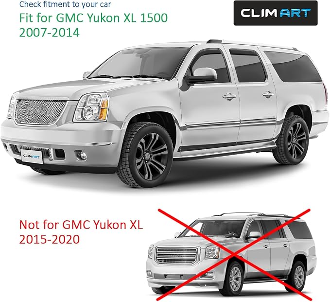 in-Channel Incredibly Durable Rain Guards for GMC Yukon XL 1500 2007-2014, Original Window Deflectors, Vent Window Visors, Vent Deflector, 4 pcs. - 607181