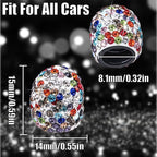 4PCS Bling Crystal Diamond Tire Stem Valve Caps, Dustproof Car Wheel Tire Valve Caps Universal Tire Valve Stem Covers for Cars, SUV, Trucks, Bikes, Motorcycles, Bicycles (White Colorful)