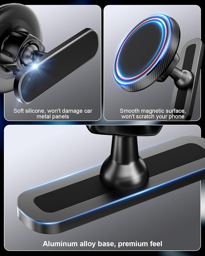 Magnetic Car Phone Mount for Hyundai Ioniq 5, Metal Dashboard Phone Holder Mount, Compatible with MagSafe for 2022-2025 Ioniq5 2026 Ioniq 9, 2024-2026 Sonata Kona & 2025-2026 Tucson