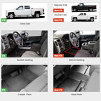Floor Mats 2014-2018 for Chevrolet Chevy Silverado/GMC Sierra 1500 Only Crew Cab, 2015-2019 Silverado/Sierra 2500HD 3500 HD, Only Crew Cab, with Carpet Floor, Only Fit 1st Row Bucket Seating