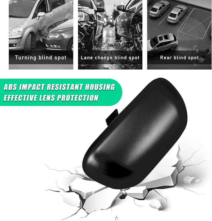 Blind Spot Car Mirror, Vehicle Adjustable 360 ° Rotation Auxiliary Convex Wide Angle Mirror, Auto Snap Way Clip On Side Rearview Mirror Universal for Car Truck SUV (A, Black)