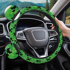 Pixel Zombie Steering Wheel Cover, Non Slip Polyester Car Wheel Protector for Car SUV Truck, Universal 15 Inch