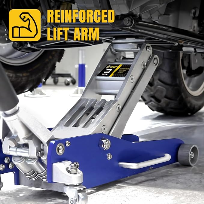 3 Ton Floor Jack Full Aluminum Ultra Lightweight Quick Rise Racing Floor Car Jack with Dual Pump Fast Lifting Low Profile Jack for Vehicle,6600 lbs Capacity