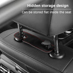 2PCS Car Seat Headrest Hook, Suede Leather Heart Hanger, Black | 1.77x6.42 Inch, Universal fit, most Sedans/SUVs/Trucks, alloy core, half-open mount, interior accessories