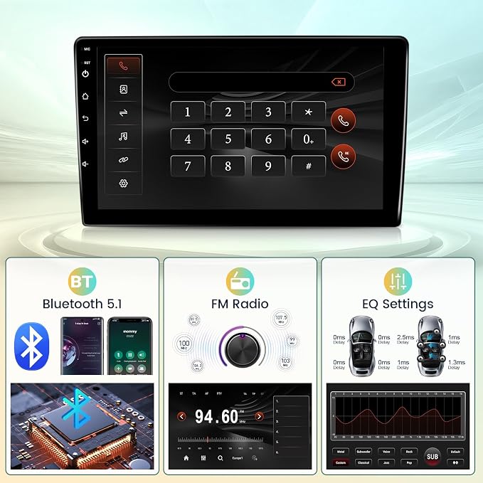 Car Radio for Toyota Tacoma 2005-2015 Stereo Replacement with Wireless Carplay Android Auto, 9'' Touchscreen Buit-in Bluetooth GPS Navigation WiFi Backup Camera Mic 2+32G
