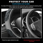 Car Steering Wheel Cover, 15 Inches Non-Slip Leather Steering Wheel Protector, Universal Soft Cover Mats for Car Truck SUV, Interior Car Accessories (Gray)