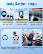 PZK Car Phone Mount for Toyota Tundra 2014-2021 Accessories Custom Air Vent | Magsafe Magnetic Car Phone Holder for Tundra Fixed Clip Hands Free 360° Rotation Cell Phone Cradles Fit All Smartphones