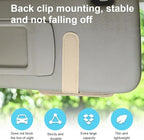 Small Leather Car Sun Visor Organizer, Multifunctional Auto Visor Document Holder with Sunglasses Clip, Universal Car Interior Organizer for Drving License, Card, Pen (Beige)