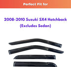 KPY Rain Guards Fit for 2008-2010 Suzuki SX4 Hatchback, Out-Channel Window Visors Vent Wind Deflectors 4PC, Car Accessories for 08-10 Suzuki SX4 Hatchback (Excludes Sedan)